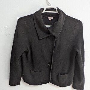 J Jill Black Cardigan, Sz Lg